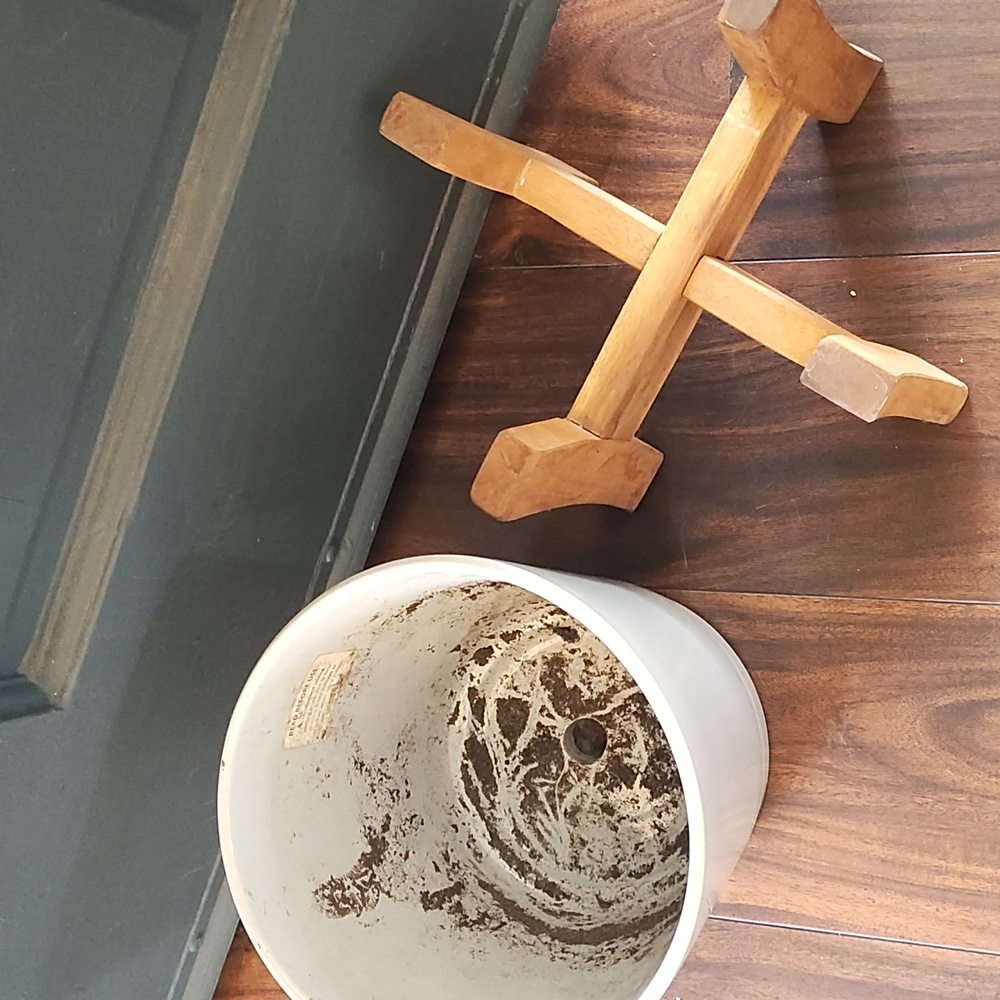 Plant planter With Wood Stand - Picture 5 of 5